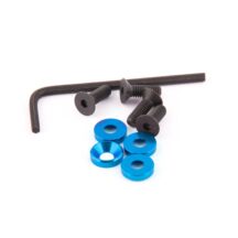 Vis fixation moteur M4 + rondelles cuvettes anodisees bleues #HT-510016B