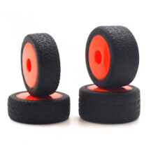 Pneus montés sur jantes oranges pour Carisma GT24B #CARI15637