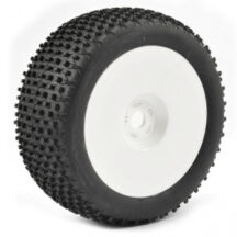 Roues montées collées truggy xblock MTD jantes blanches 1/2 Offset Fastrax 1/8 #FAST1091WD