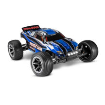 Rustler 4x2 brushed bleu avec LED batterie et chargeur 12v Traxxas #TRX37054-61-BLUE