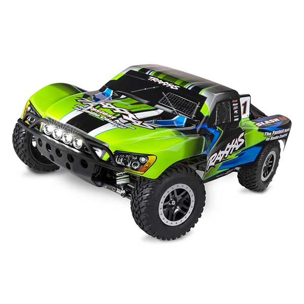Slash 4x4 brushed Vert avec LED batterie et chargeur 12v Traxxas