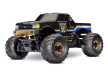 Traxxas 67134-1-50TH Bigfoot 4x4 BL-2S 1/10 Monster Truck Brushless RTR Pièces HD noir avec or - 50e édition, batterie/chargeur inclus